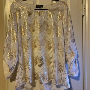 White with gold shirt